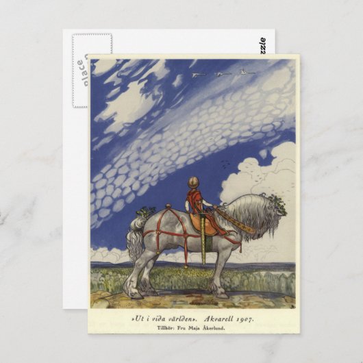 Carte Postale John Bauer - Dans le vaste monde (Devant / Derrière)