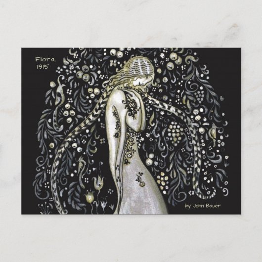 Carte Postale John Bauer Flora 1915 Style Art Nouveau CC1147 (Devant)