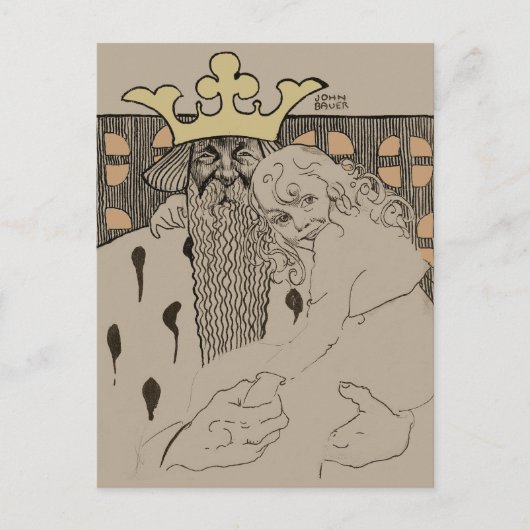 Carte Postale John Bauer, Linda Gull och den gamle, 1905 (Devant)