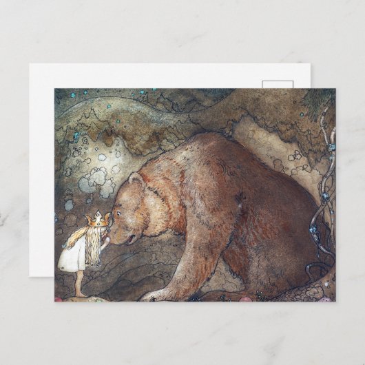 Carte Postale John Bauer Poor Little Basse (Devant / Derrière)