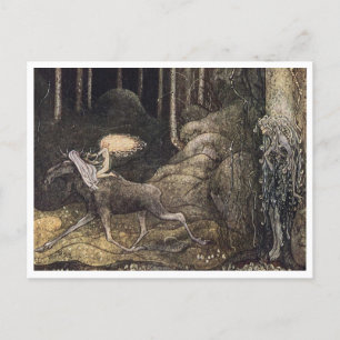 Carte Postale John Bauer Princesse et Elk