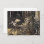 Carte Postale John Bauer Princesse et Elk (Devant / Derrière)