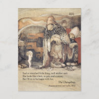 John Bauer Troll couple Princesse bébé Changelins