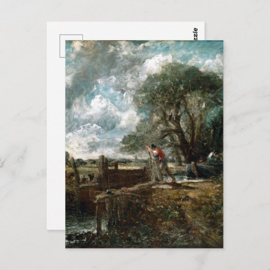 Carte Postale John Constable A Boat Passant un Verrou (Devant / Derrière)