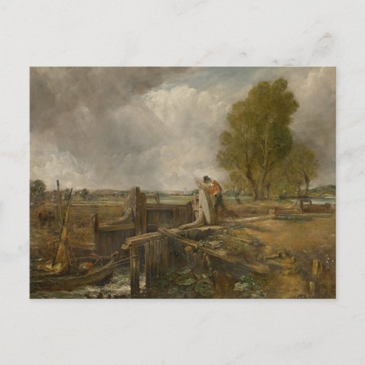 Carte Postale John Constable - Étude d'un bateau traversant une  (Devant)