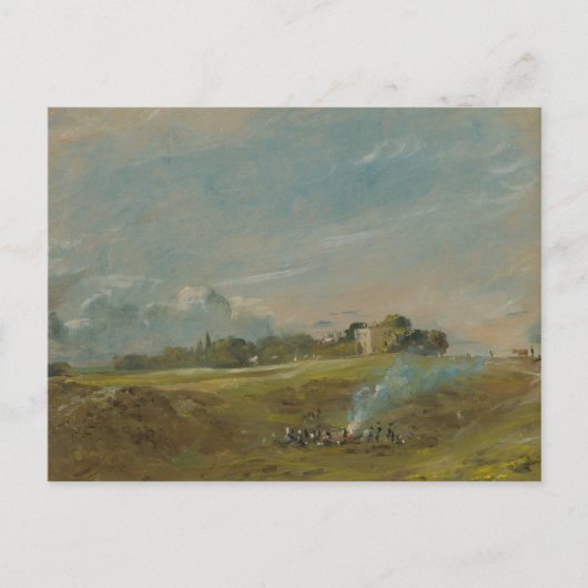 Carte Postale John Constable - Hampstead Heath, avec un feu de c (Devant)