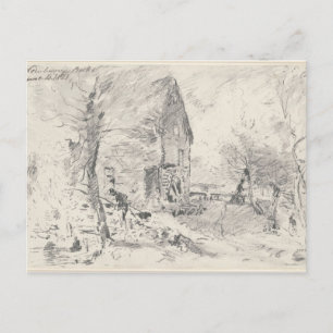 Carte Postale John Constable   Moulin à eau à Newbury (crayon)