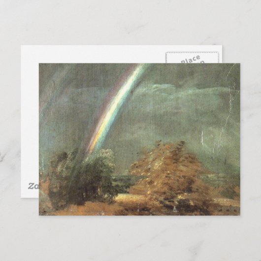 Carte Postale John Constable - Paysage avec double arc en ciel (Devant / Derrière)