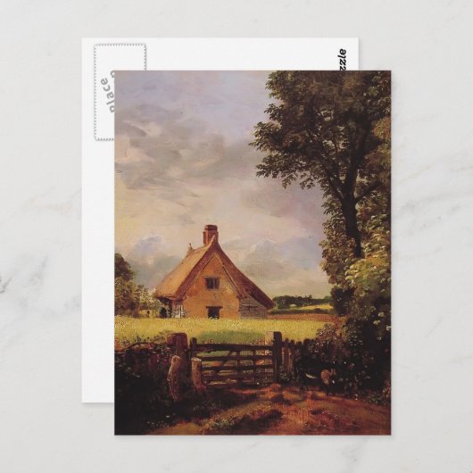 Carte Postale John Constable - Un chalet dans un champ de maïs (Devant / Derrière)