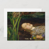 Carte Postale John Everett Millais - Ophélie (Devant / Derrière)