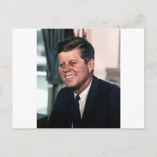 Carte Postale John F. Kennedy Portrait couleur de la Maison Blan