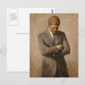 Carte Postale John F. Kennedy Portrait officiel de la Maison Bla (Devant / Derrière)