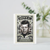 Carte Postale John F. Kennedy Stamp Art Vintage (Debout devant)