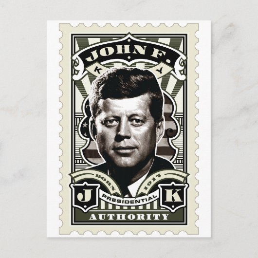 Carte Postale John F. Kennedy Stamp Art Vintage (Devant)