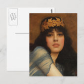 Carte Postale John Godward - Chef d'une fille (Devant / Derrière)