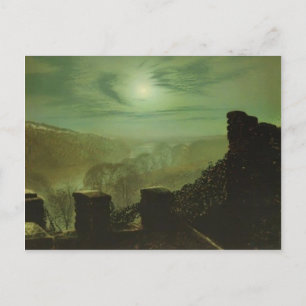 Carte Postale John Grimshaw - Pleine Lune derrière un nuage de C