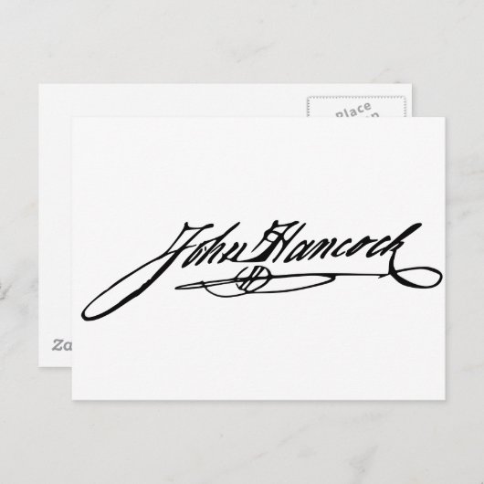 Carte Postale John Hancock Signature (Devant / Derrière)