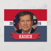 CARTE POSTALE JOHN KASICH 2016 (Devant)