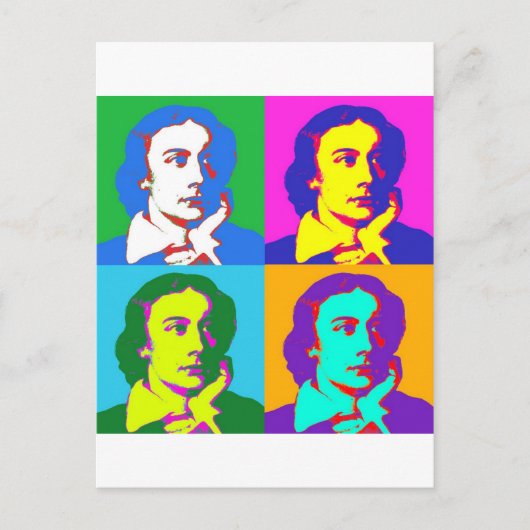 Carte Postale John Keats Pop Art (Devant)