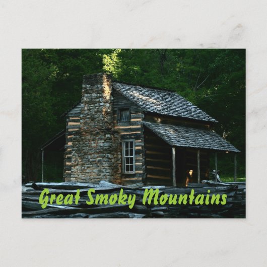 Carte Postale John Oliver Cabine - Great Smoky Mountains (Devant)
