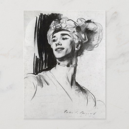 Carte Postale John Sargent : Vaslav Nijinsky dans Le Pavillon (Devant)