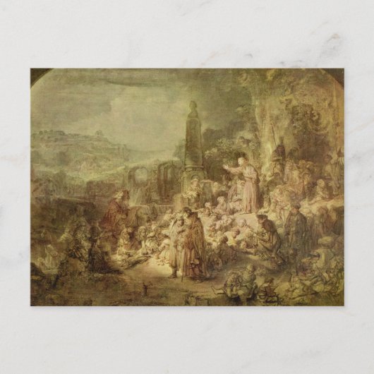 Carte Postale John the Baptist Preaching par Rembrandt Postcard (Devant)