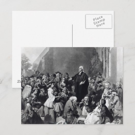 Carte Postale John Wesley prêche (Devant / Derrière)