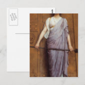 Carte Postale John William Godward - À la porte (Devant / Derrière)