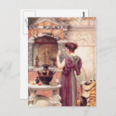 Carte Postale John William Godward - Au jardin (Devant / Derrière)