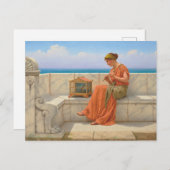 Carte Postale John William Godward Chansons et art ornithologiqu (Devant / Derrière)