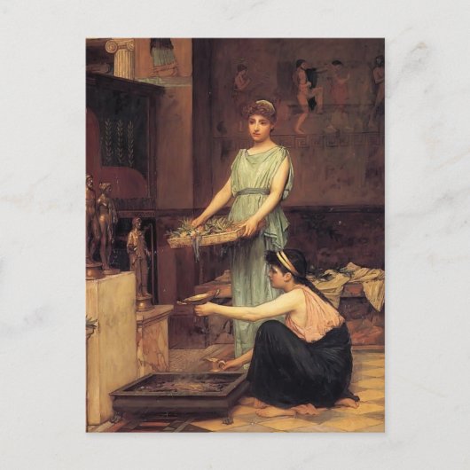 Carte Postale John William Waterhouse - Les dieux des ménages (Devant)