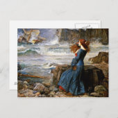 Carte Postale John William Waterhouse - Miranda - La tempête (Devant / Derrière)