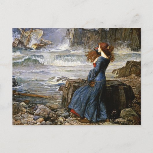 Carte Postale John William Waterhouse - Miranda - La tempête (Devant)