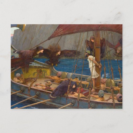 Carte Postale John William Waterhouse - Ulysses et Sirens (Devant)