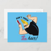 Carte Postale Johnny Bravo Comb - Ne touchez pas les cheveux! (Devant / Derrière)