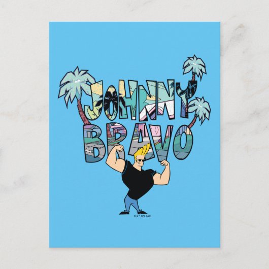 Carte Postale Johnny Bravo Palm Tree Nom (Devant)