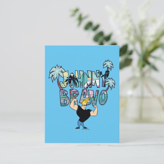 Carte Postale Johnny Bravo Palm Tree Nom (Debout devant)