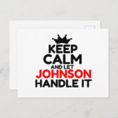 CARTE POSTALE JOHNSON (Devant / Derrière)