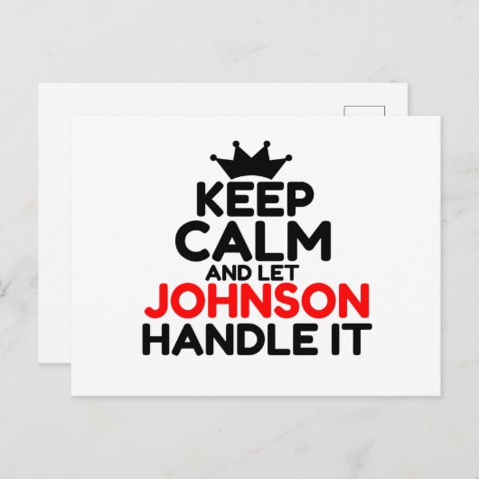 CARTE POSTALE JOHNSON (Devant / Derrière)