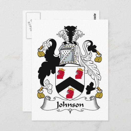 Carte Postale Johnson Family Crest (Devant / Derrière)