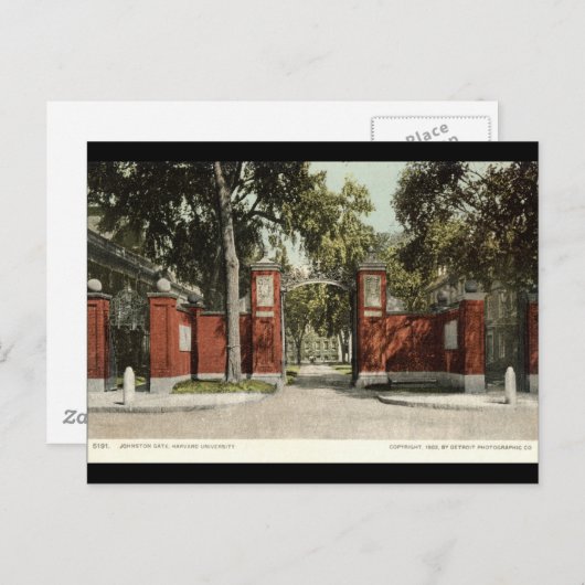 Carte Postale Johnson Gate Harvard University 1902 (Devant / Derrière)