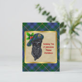 Carte Postale Johnstone Clan Badge & Tartan Christmas Postcard (Debout devant)