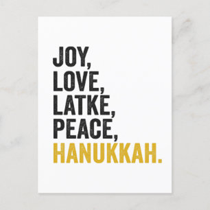 Carte Postale Joie Amour Latkes Paix Hanukkah Drôle Juif