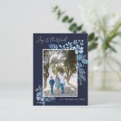 Carte Postale Joie au monde Fleur de Noël aquarelle (Debout devant)