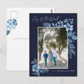 Carte Postale Joie au monde Fleur de Noël aquarelle (Devant / Derrière)