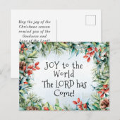 Carte Postale Joie au monde Le Seigneur est venu, Noël (Devant / Derrière)