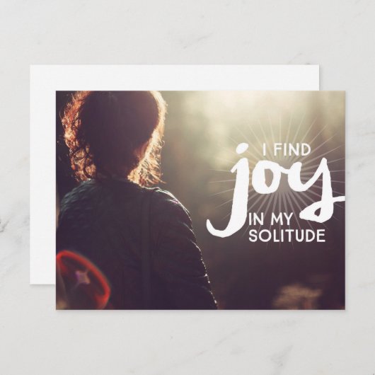Carte Postale Joie Dans Ma Solitude (Devant / Derrière)