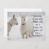 Carte Postale Joie de chèvre animal mignonne (Devant / Derrière)