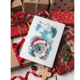 Carte Postale Joie de Noël australienne, ours koala personnalisé