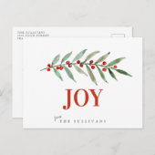 Carte Postale JOIE DE Noël JEUX D'Hiver Berry (Devant / Derrière)